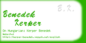 benedek kerper business card